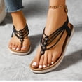 thumbnail image 3 of Toe Post Sandals Women,Flip Flops Summer Beach Sandals with Elasticated Slingback Strap Comfortable Lightweight Flat Sandal Casual Open Toe Beach Shoes for Indoor Outdoor Size 5.5-9, 3 of 7