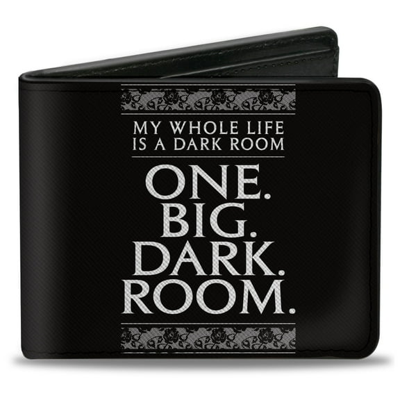 Warner Bros. Horror Movies Wallet, Bifold, Beetlejuice One Big Dark Room Lydia Quote Black White, Vegan Leather