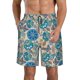 thumbnail image 1 of Balery Vintage Floral Butterflies Traje de Baño Estilo Hawaiano para Hombre, Shorts de Secado Rápido con Bolsillos-Small, 1 of 6