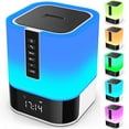 thumbnail image 1 of Hetyre Altavoz Bluetooth con luz nocturna, lámpara de noche con control táctil 5 en 1, cambio multicolor regulable, reloj despertador para dormitorio, las mejores ideas de regalos de cumpleaños para n, 1 of 5