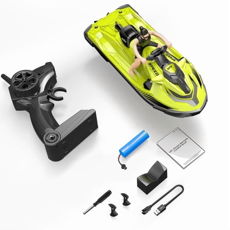RC Boat Funtogether Toys 2.4GHz High Speed Remote Control Racing Ship with Low Battery Alarm for Kids and Adults