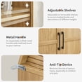 thumbnail image 3 of LEFHDA 81" Arched Cabinet, 6-Tier Arched Bookcase with 2 Doors and 1Drawers, Mid-modern Century Storage Bookshelf, Wooden Cabinet for Living Room, Kitchen (Natural), 3 of 10