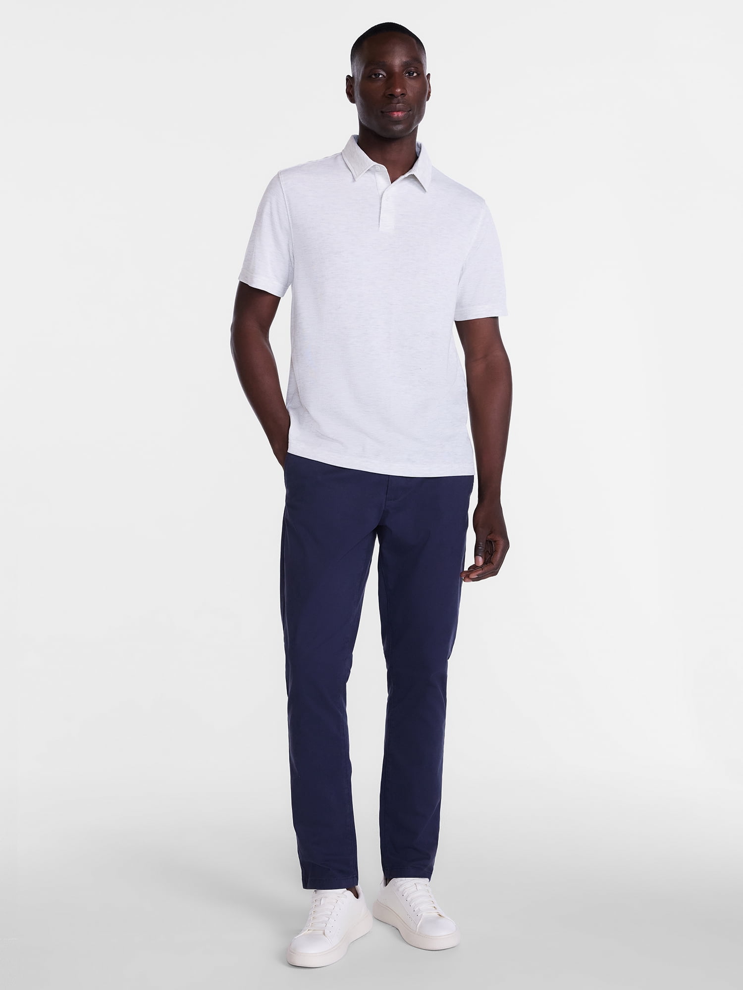 George Men's and Big Men's Double Knit Polo Shirt with Short Sleeves, Sizes S-5XL