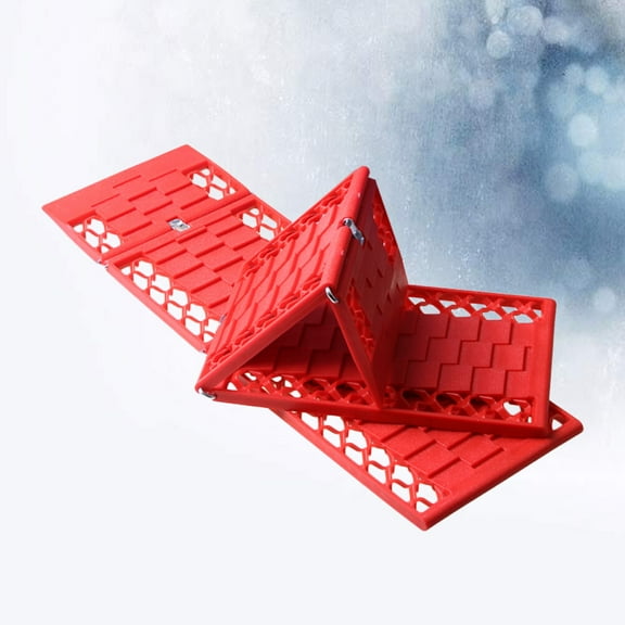 WEAVILUX Traction Board Red 2 Pieces Three-Section Folded .7x6.9x0.4in
