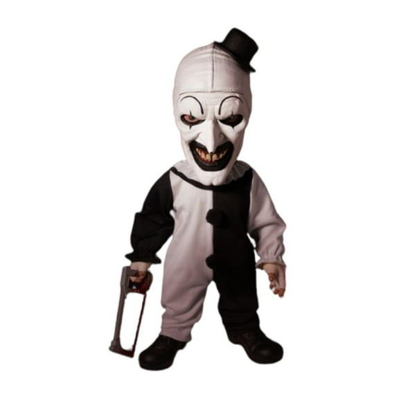 Mezco MDS Mega Scale Terrifier: Art the Clown 15-Inch Sinister, Spine-Chilling, Toothy Grin Head Sculpt 11 Points Articulation Doll with Sound