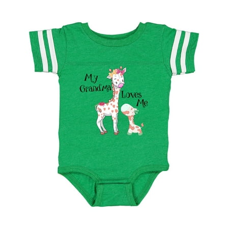 

Inktastic My Grandma Loves Me Giraffe Gift Baby Boy or Baby Girl Bodysuit