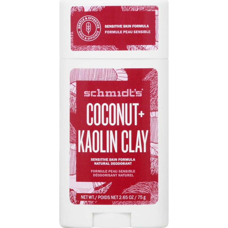 Schmidts 15243 2.65 Coconut Kaolin Clay Deodorant Stick for Sensitive Skin - Walmart.com