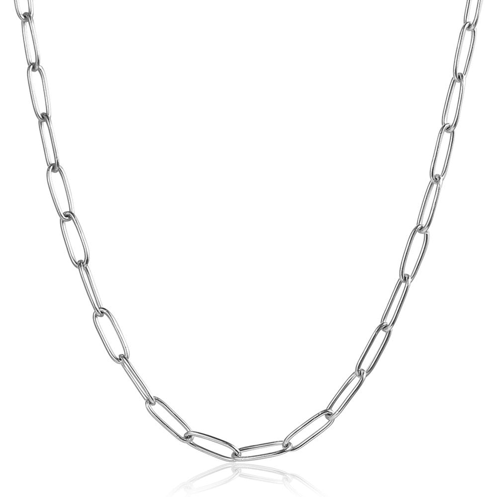 Silver steel marine mesh necklace