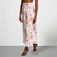 thumbnail image 5 of ClodeEU Women's Satin Print Elastic Waist Maxi Skirt,Casual Long Skirt ,Lounge Slim Skirt b-Pink,Womens Plus L, 5 of 7