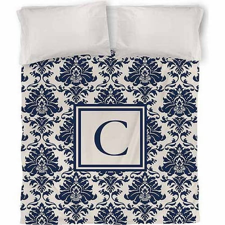 IDG Damask Monogram Duvet Cover, Blue