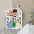 thumbnail image 4 of Litrail No Drill Bathroom Corner Shelf Organizer - PVC Waterproof White Storage Rack, Easy Assemble for Small Spaces Bathroom Bedroom, 4 of 6