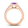 thumbnail image 4 of Diamond-Capitals 2.95 Carat Stylish Natural Diamond Amethyst Gemstone Anniversary Ring for Ladies Solid 14K Rose Gold Size 5, 4 of 8