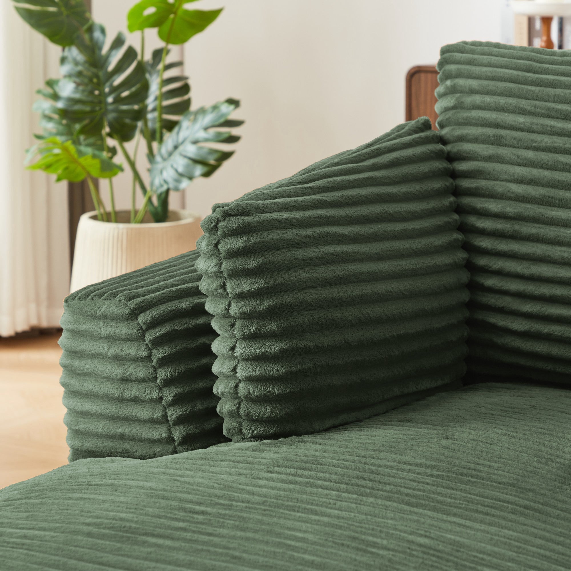 Sailvan Oversized Chaise Lounge Chair, Corduroy Upholstered Modern Sofa Couch,Comfy Sleeper Sofa