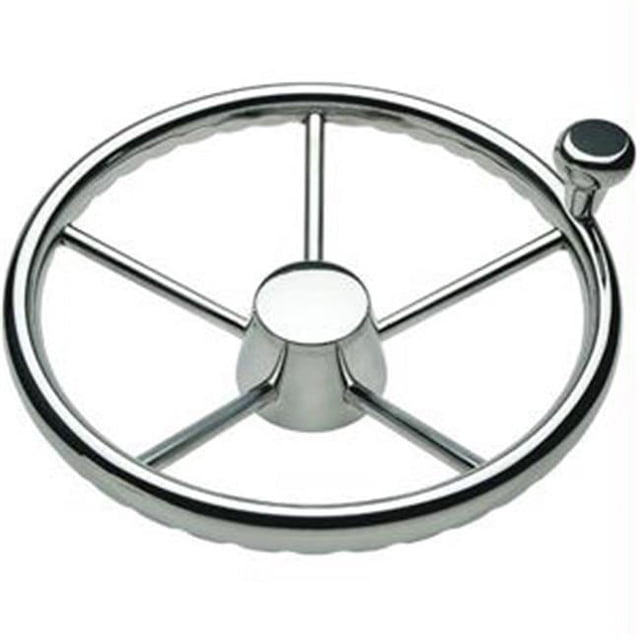 Ongaro 170 13.5' ' Roue de Destroyer Inoxydable à 5 Branches avec Capuchon Inoxydable et Jante à Poignée Doigt - Convient à 3/4' ' Barre Conique