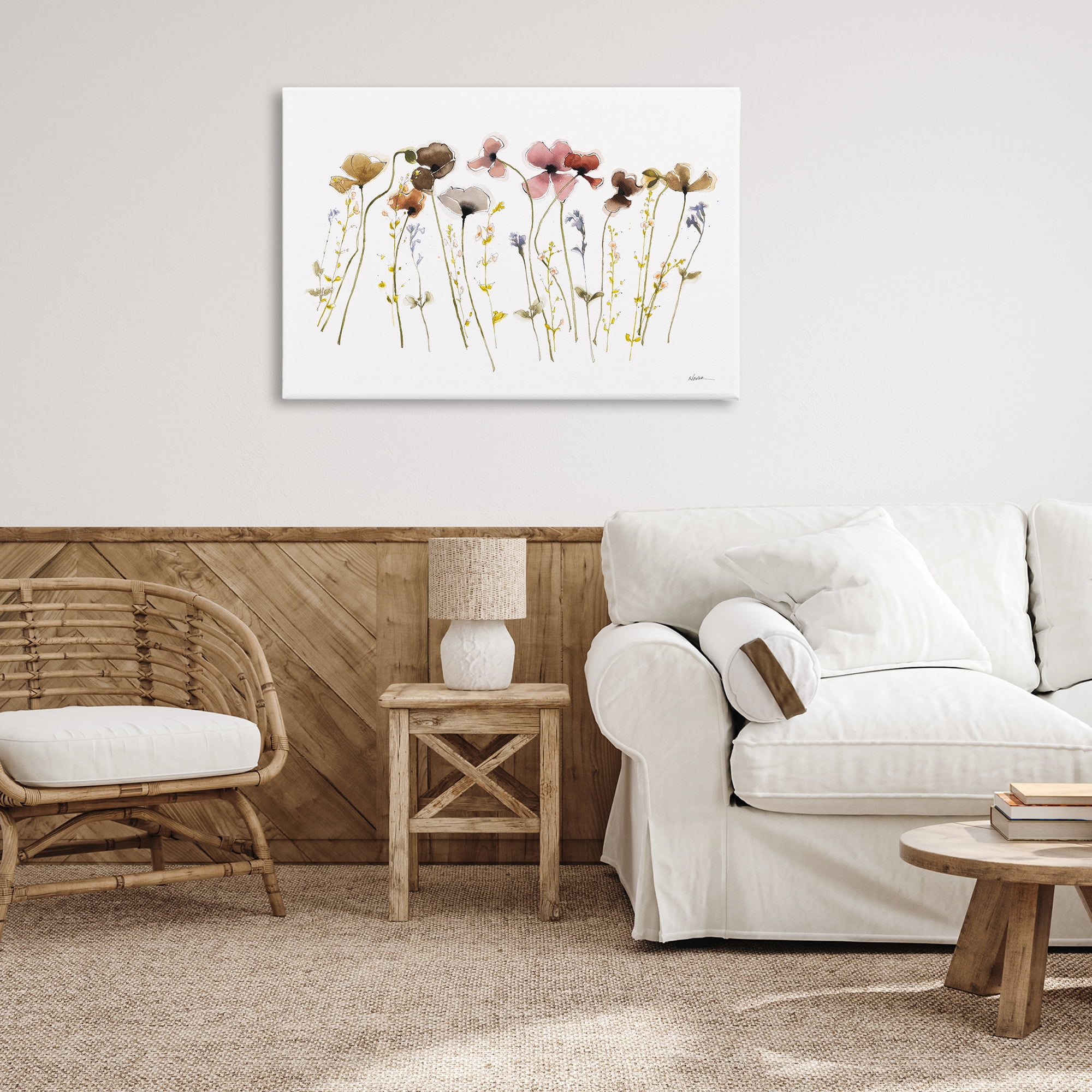 Stupell Industries Spring Poppy Sprigs Botanical & Floral Painting Gallery Wrapped Canvas Art Print Wall Art, 36 x 24