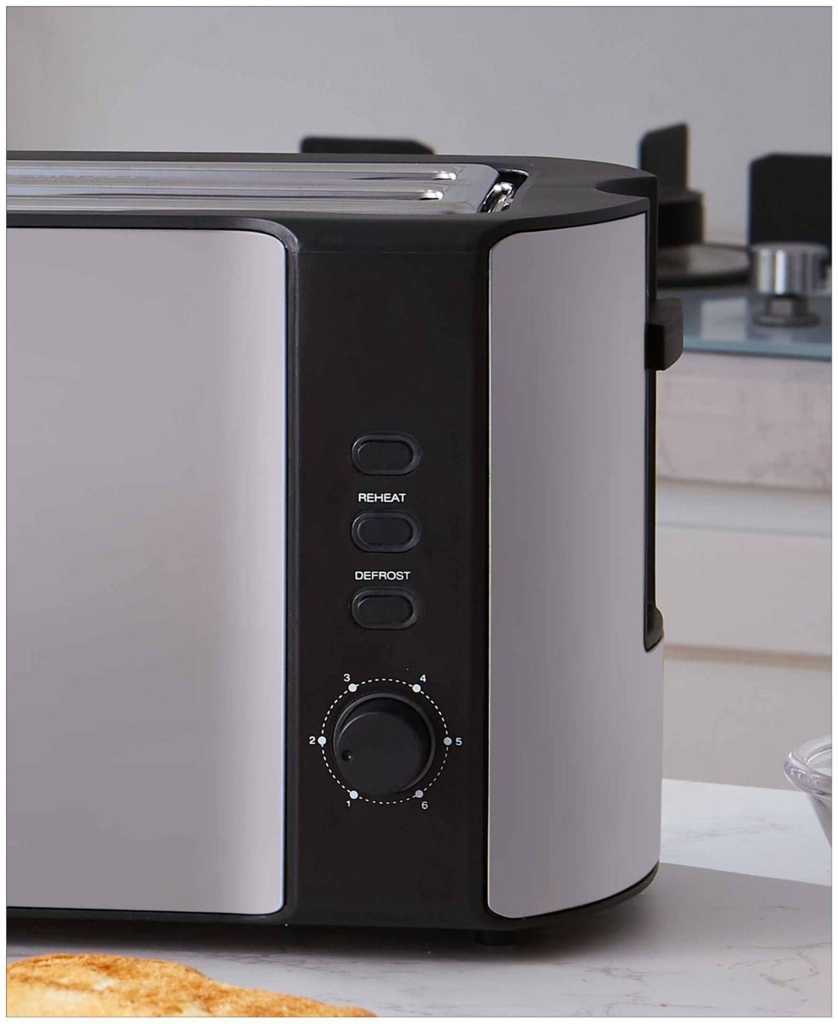 4 - Slice Stainless Steel Long Slot Toaster with 6 Shade Settings