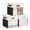 Balck&White, variant on Ultra Thick Fabric Storage Cubes with Lids & Windows, Foldable Closet Storage Bins with 3 Handles, Home Decorative Boxes for Bedroom, Living Room, Dorm, Office