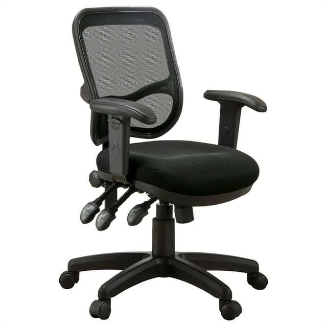 Coaster Chaise de Bureau en Maille avec Roulettes en Tissu Rembourré Noir