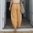 thumbnail image 3 of hlysgo Baggy Jeans for Women Cropped Cotton Wide Leg Pants Loose Fit High Waisted Denim Pants with Pockets Brown,S, 3 of 6