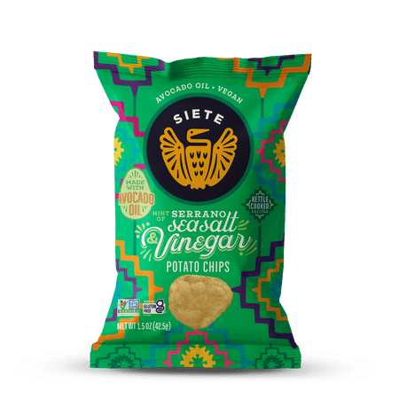 Siete Serrano, Sea Salt & Vinegar Kettle Cooked Potato Chips 1.5 oz