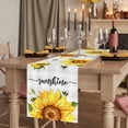 thumbnail image 2 of Sunflowers Bees 90 Inch Table Runner, Grey Check Sunshine Watercolor Floral Farmhouse Dresser Scarf Cotton & Linen Tablerunner for Dining/Kitchen Island/Holiday Party Décor 13" x 90", 2 of 9