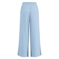 thumbnail image 6 of ZXLBBD Girls' Wide Leg Drawstring Elastic Waist Split Hem Loose Solid Color Trousers with Pockets Beach Vacation Durable Causal Daily Wear,Blue,Size 15 Y-16 Y, 6 of 7