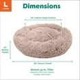 thumbnail image 3 of Furhaven 36" Round Calming Donut Dog Bed with Washable & Removable Cover & Bolster - Shaggy Plush Long Faux Fur Ball Bed - Taupe, For Dogs Up to 75 lbs, Large, 3 of 12