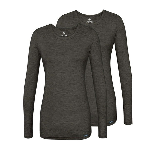 Adar sous-Vêtements pour Femmes 2 Pack - Tee-Shirt de Confort à Manches Longues