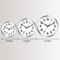 thumbnail image 3 of Reloj de pared AKCISOT, silencioso, funciona con pilas, 30 cm, plateado, 3 of 9