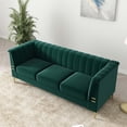 thumbnail image 4 of TUANLUO Couches and Sofas, Velvet Upholstered Sofa, 3-Seat Sofa with Gold Metal Legs, Modern Sofa Couch Furniture, Velvet Sofa for Living Room Bedroom, 83.46"L x 30.51"W x 31.9"H, Green, 4 of 10