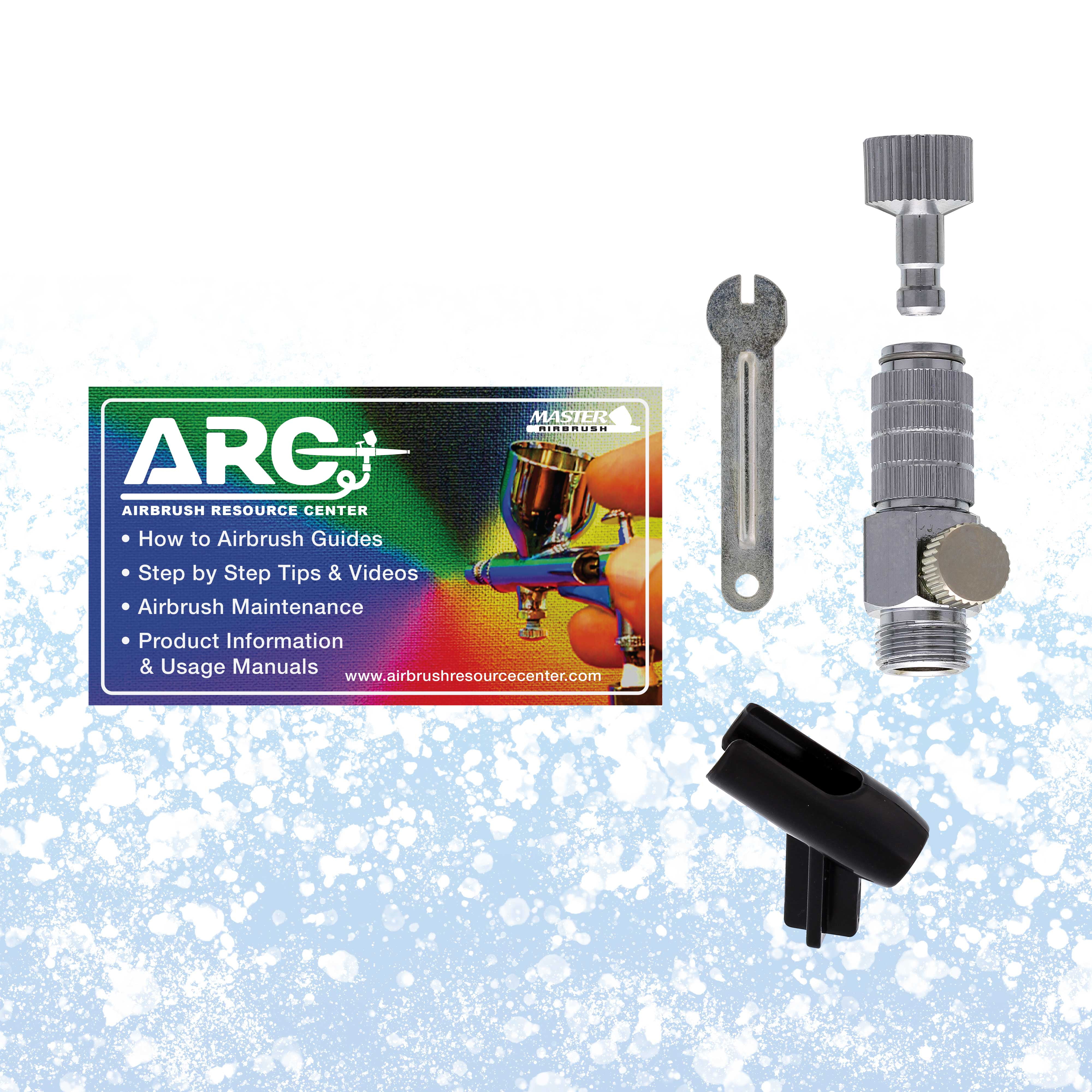 Master Airbrush Airbrushing System Kit with a G34 Multi-Purpose Gravity Feed Dual-Action Airbrush with 1/16oz. Cup and 0.3mm Tip, Mini Air Compressor, Hose, Storage Case, How-To-Airbrush ARC Card