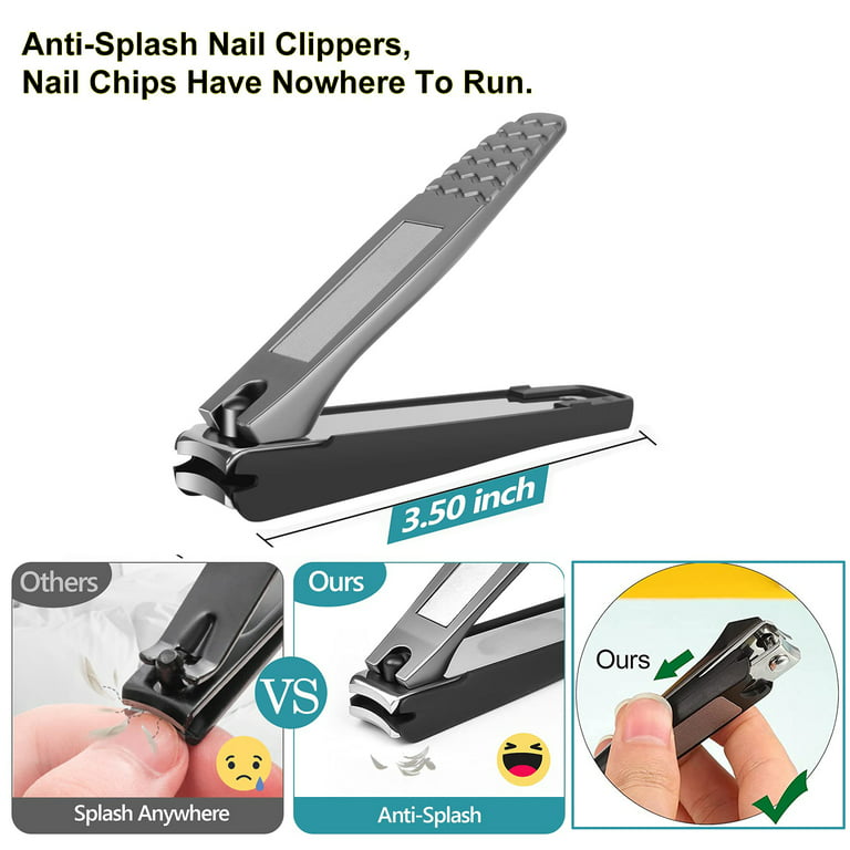 Nail Clippers with Catcher Professional Stainless Steel Fingernail