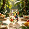 thumbnail image 6 of Hand Blown Crystal Whiskey Glass Cup,Bird & Floral Art Tumbler,Hummingbird Stemless Wine Glass,for Home Table Decor, 300ml,1 Pack, 6 of 7