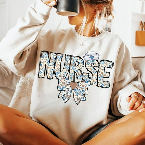 Floral Nurse Coquette Sweatshirt, Nursing Life Sweatshirt, Nurse Sublimation Sweatshirt, Trending Nurse Shirt