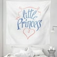thumbnail image 1 of Girl Slogan Tapestry, Little Cartoon in Curvy Handwriting Girly Crown Queen Like Heart, Fabric Wall Hanging Decor for Bedroom Living Room Dorm, 5 Sizes, Ceil Blue and Pale Pink, by Ambesonne, 1 of 1