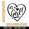thumbnail image 2 of It's a Girl Baby Shower Self-Inking Rubber Stamp Ink Stamper - Sky Blue Ink - Medium 1 Inch, 2 of 7