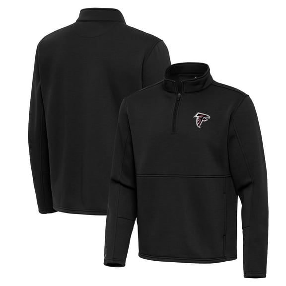 Men's Antigua Black Atlanta Falcons Twist Quarter-Zip Pullover Jacket