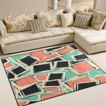 Area Rug Indoor 80 x58 Non-Slip Wear Resistant Floor Mats Soft Large Carpets for Living Room Bedroom Home Decor Washable Rug Square-shaped Pattern