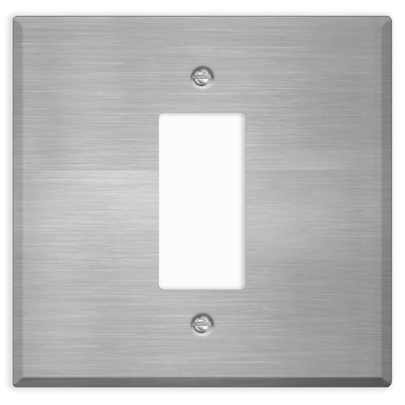 Brand Name Lighting 2 Gang Oversized Centered Decorator Wall Plate Silver