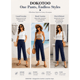 thumbnail image 5 of DOKOTOO Womens Casual Crochet Lace Pants Drawstring Elastic Waist Cropped Pants Lightweight Straight Leg Trousers with Pockets, 5 of 10