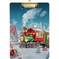 thumbnail image 2 of FMSHPON Christmas Xmas Train Tree Clipboard Hardboard Wood Nursing Clip Board and Pull for Standard A4 Letter 13x9 inches, 2 of 5