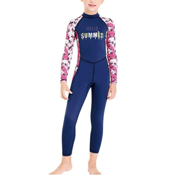 Naiovety Trajes de neopreno para niños Traje de baño para niños Anti-quemaduras solares Traje de baño para niños de manga larga Traje de baño para Deportes acuáticos azul marino XL Naiovety OD003686-09