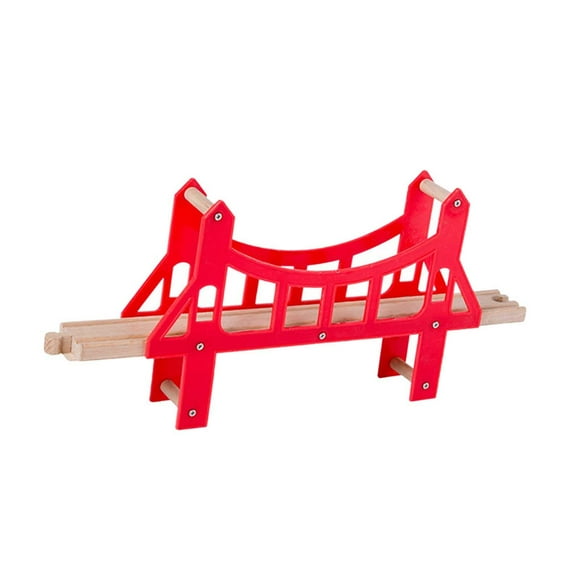 Bunblic Wooden Toy Train Accessory Road and Railway Parts Fine Motor Skills Building Montessori Toys for Toddlers 3+ Year Olds Gifts Bridge