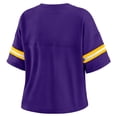 thumbnail image 3 of Women's WEAR by Erin Andrews Purple Los Angeles Lakers Color Block Boxy V-Neck T-Shirt, 3 of 4