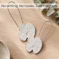 thumbnail image 4 of Set of 2 Magnetic Water Lily Curtain Tiebacks – Resin Floral Design, Strong Magnetic Closure, No Installation Required – White/Gold, 4 of 7