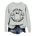 thumbnail image 1 of EHQJNJ Chandails en Molleton pour Femmes Col Rond avec Slogans Sweat à Capuche Imprimé à Manches Longues Pull-Over Tendance Plus Blanc, 1 of 4