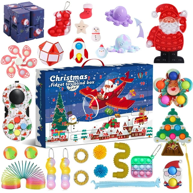 goowrom Christmas 25 Days Advent Calendar with 27 Pcs Sensory Fidget Toys