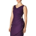 thumbnail image 2 of ALEX EVENINGS Womens Purple Embellished Sleeveless V Neck Above The Knee Cocktail Faux Wrap Dress 10, 2 of 5