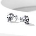 thumbnail image 5 of ChicSilver Skull Head Earrings Hypoallergenic Sterling Silver Skeleton Earrings Celtic Stud Earrings for Halloween Party, 5 of 8