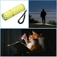 thumbnail image 6 of Uxcell 9 LED Glow in Dark Flashlights, Mini Flashlight Rubber Coated Flashlight with Strap, Yellow, 6 of 6